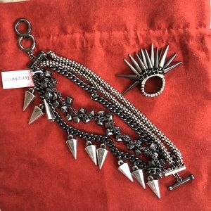 Spike ring and bracelet set